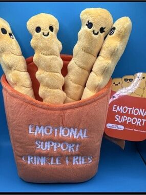 Emotional Support Crinkle Fries Plush Set - Orange & Yellow
